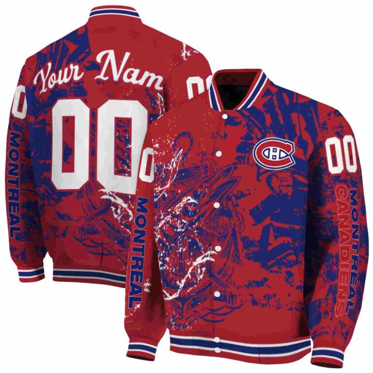 custom montreal canadiens fishing art red jacket fashion forward