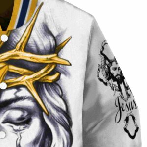 custom nashville predators jesus tears gold white jacket premium grade
