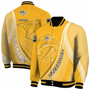 custom nashville predators wave patterns gold jacket fashion forward