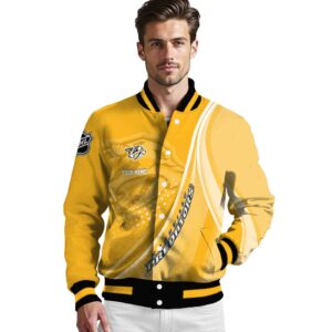 custom nashville predators wave patterns gold jacket high quality
