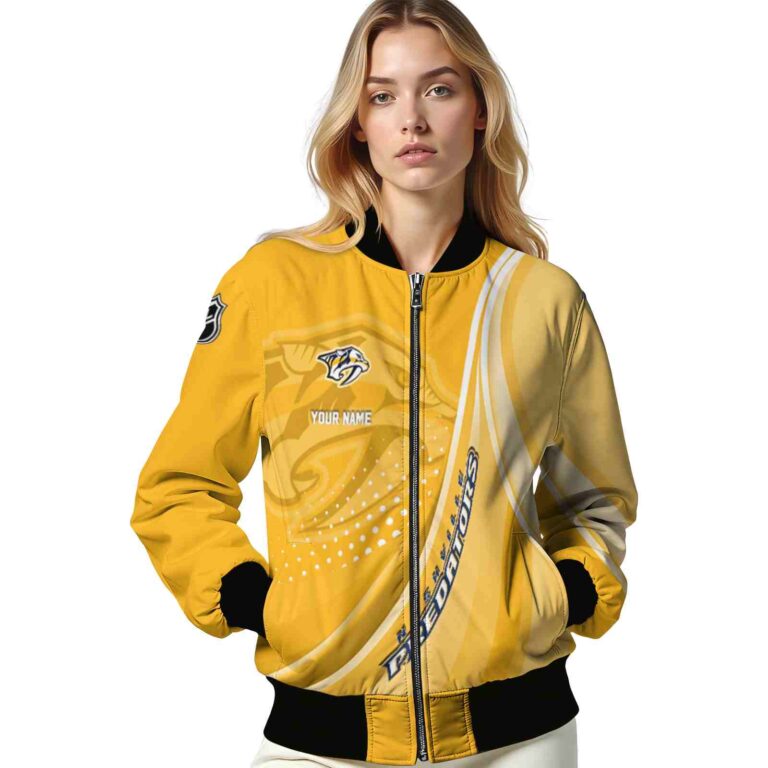 custom nashville predators wave patterns gold jacket latest model
