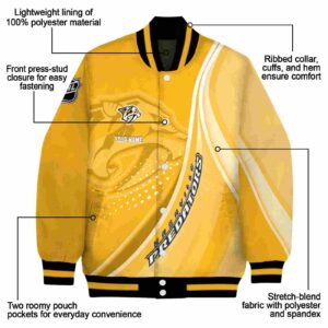 custom nashville predators wave patterns gold jacket new arrival