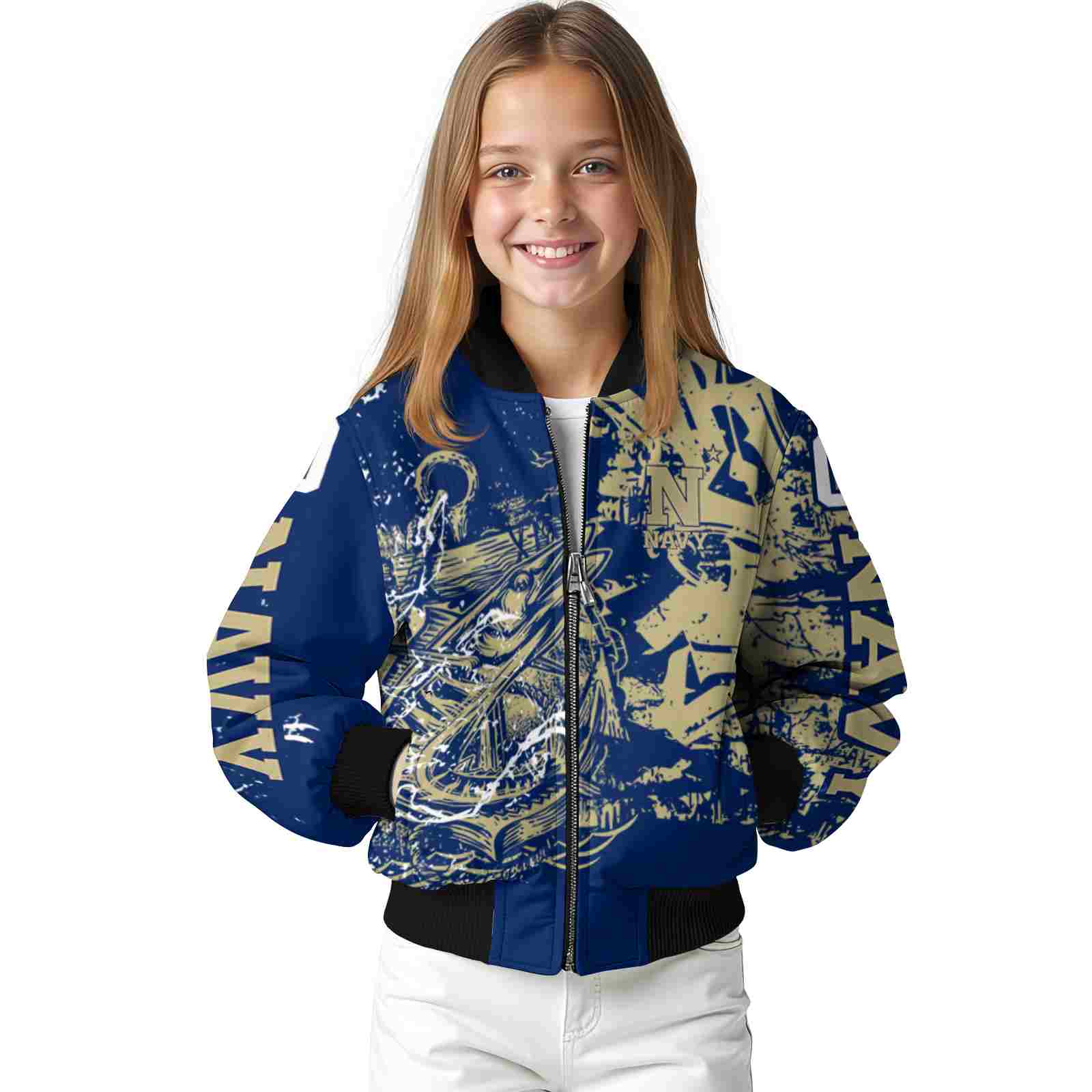 custom navy midshipmen fishing art blue jacket top rated custom navy midshipmen fishing art blue jacket top rated
