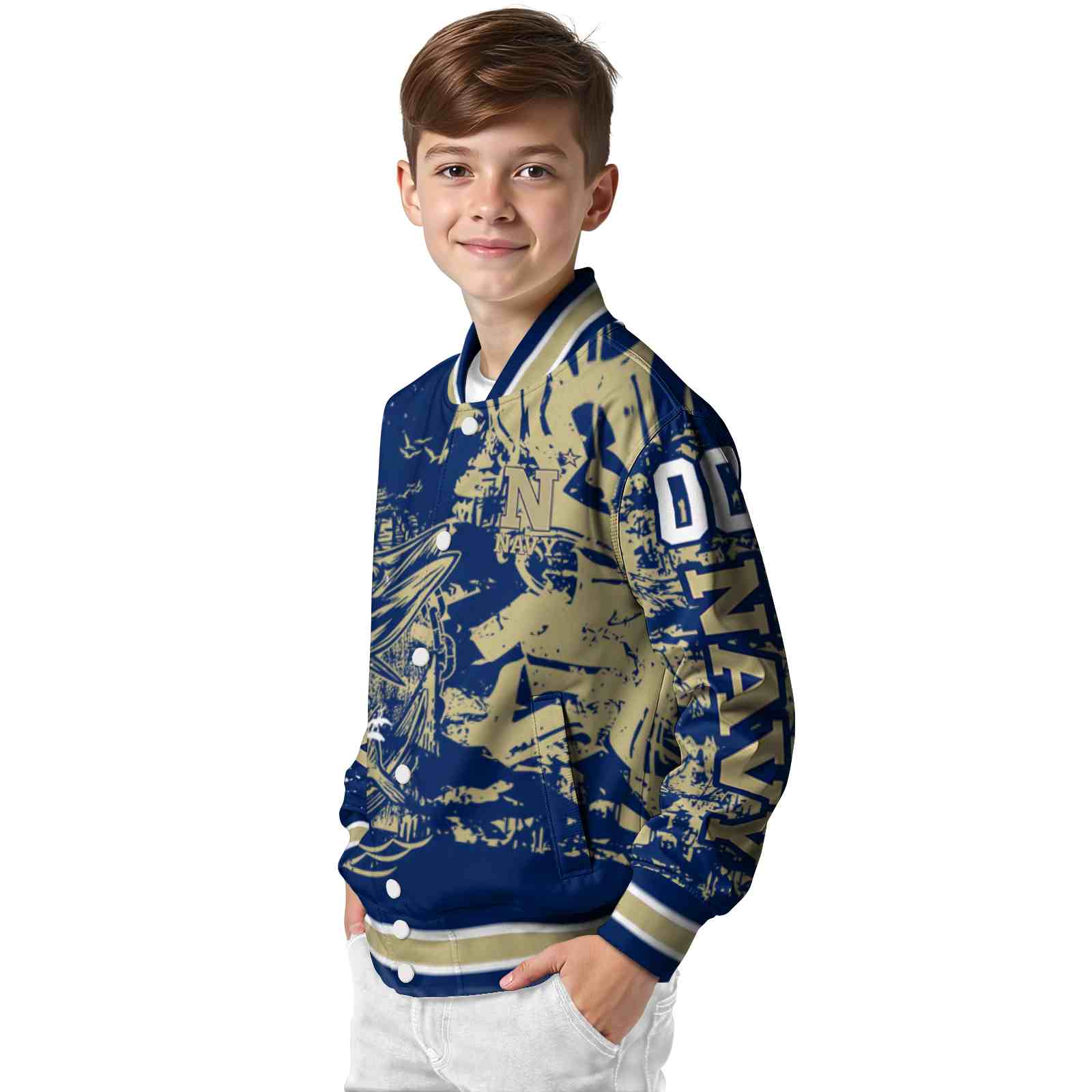 custom navy midshipmen fishing art blue jacket trendy custom navy midshipmen fishing art blue jacket trendy