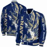 custom navy midshipmen fishing passion blue white jacket best selling