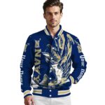 custom navy midshipmen fishing passion blue white jacket best selling