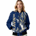 custom navy midshipmen fishing passion blue white jacket best selling