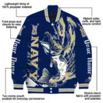 custom navy midshipmen fishing passion blue white jacket best selling