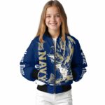 custom navy midshipmen fishing passion blue white jacket best selling