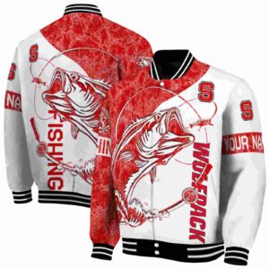custom nc state wolfpack fishing rod white jacket fashion forward