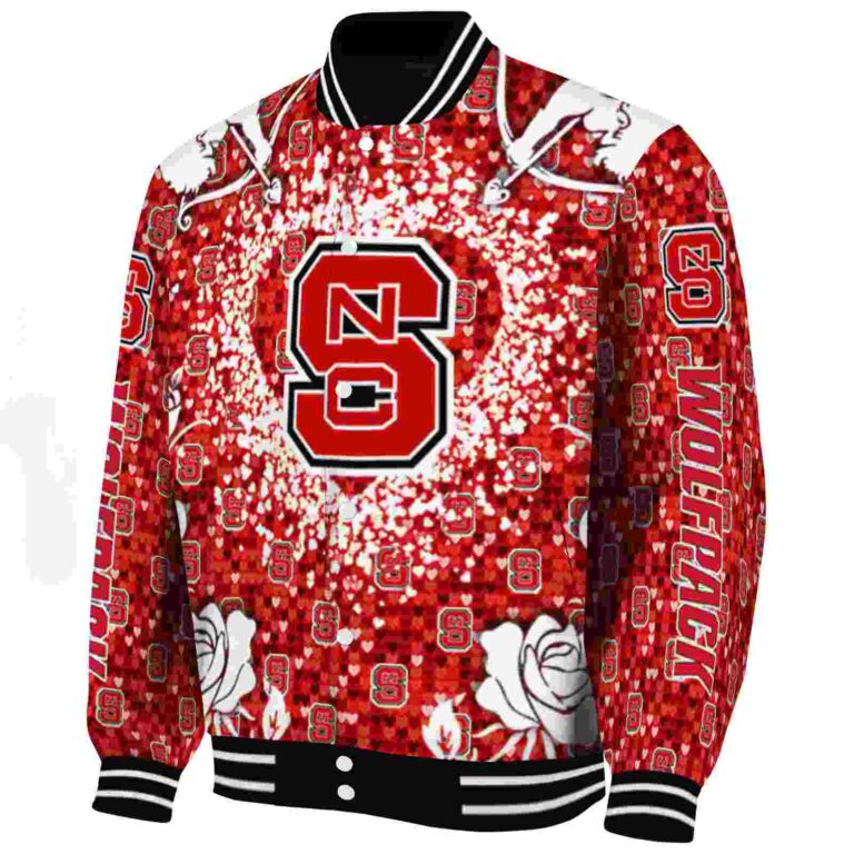 custom nc state wolfpack heart explosion red jacket best selling