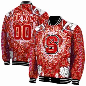 custom nc state wolfpack heart explosion red jacket fashion forward