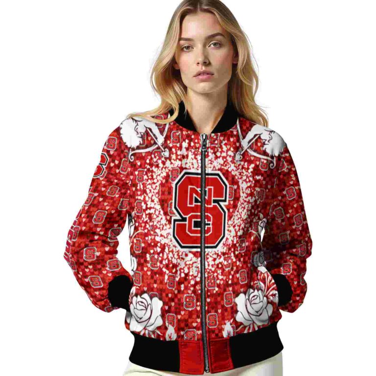 custom nc state wolfpack heart explosion red jacket latest model