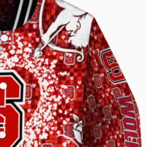 custom nc state wolfpack heart explosion red jacket premium grade