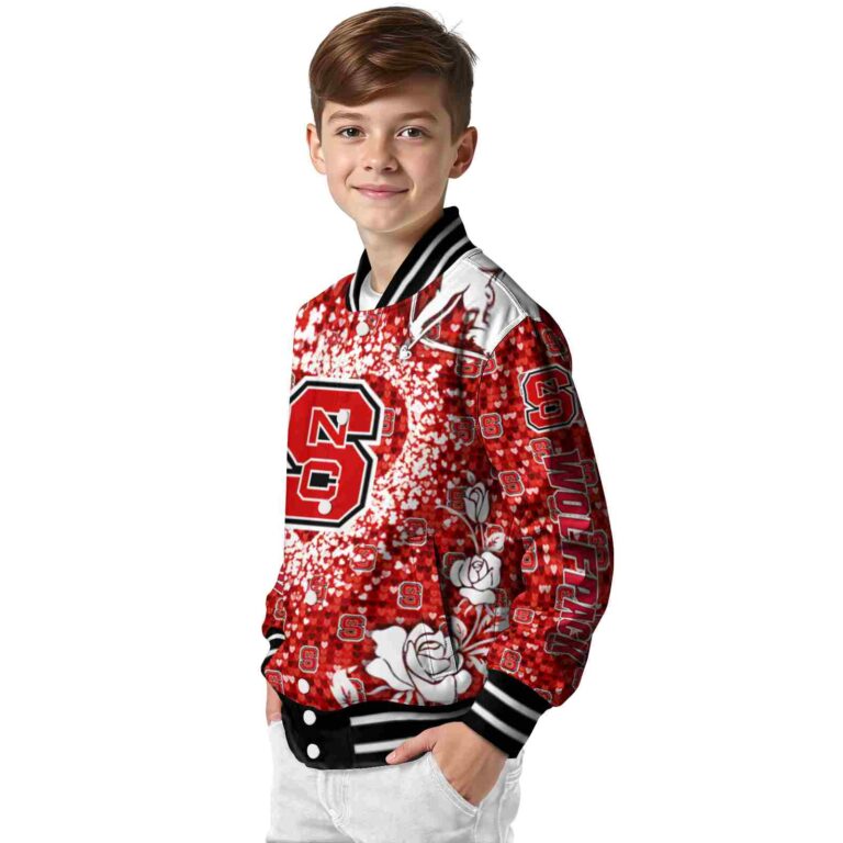 custom nc state wolfpack heart explosion red jacket trendy