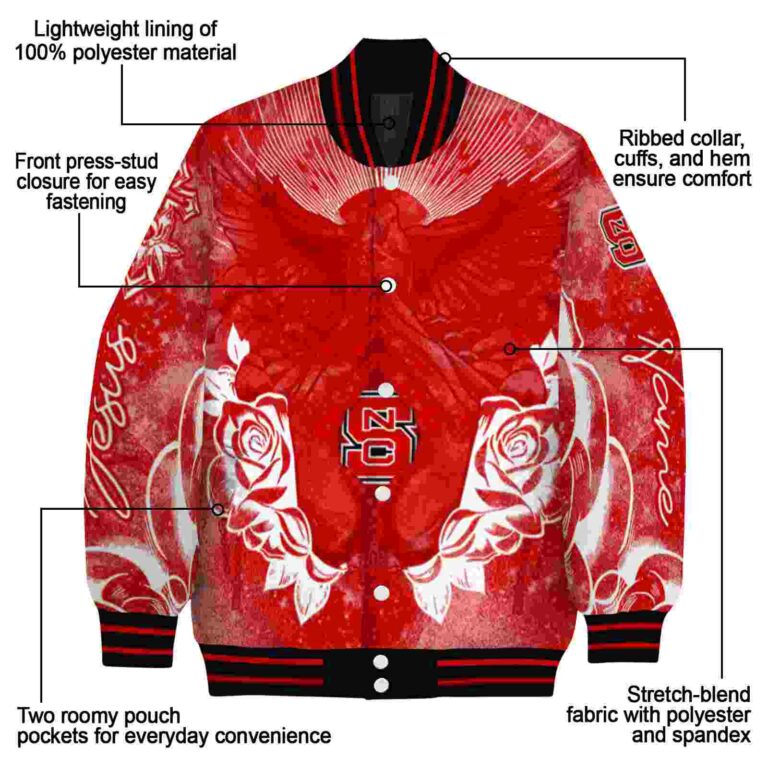 custom nc state wolfpack praying hands red jacket new arrival