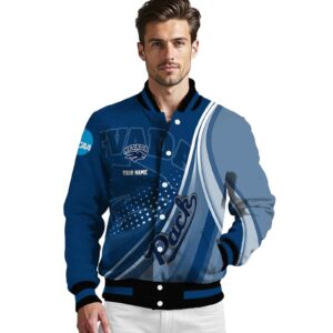 custom nevada wolf pack wave patterns blue jacket high quality