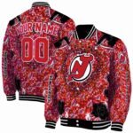 custom new jersey devils heart explosion red jacket best selling