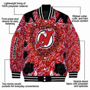 custom new jersey devils heart explosion red jacket new arrival
