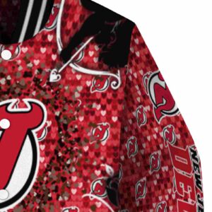custom new jersey devils heart explosion red jacket premium grade