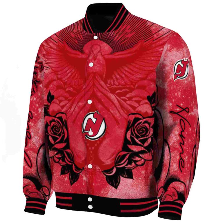custom new jersey devils praying hands red jacket best selling