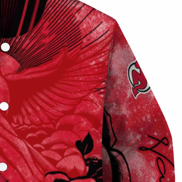 custom new jersey devils praying hands red jacket premium grade