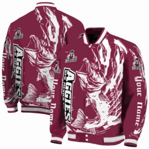 custom new mexico state aggies fishing passion crimson white jacket fashion forward