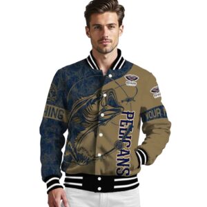 custom new orleans pelicans fishing rod gold jacket high quality