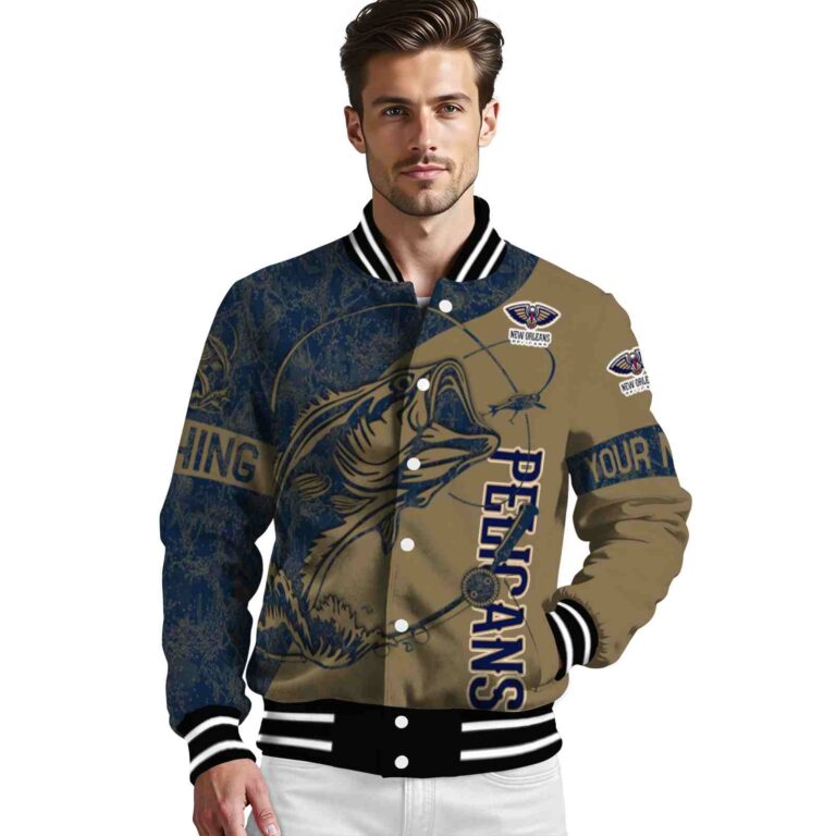 custom new orleans pelicans fishing rod gold jacket high quality