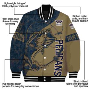 custom new orleans pelicans fishing rod gold jacket new arrival