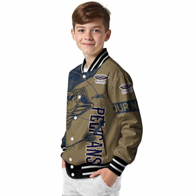 custom new orleans pelicans fishing rod gold jacket trendy