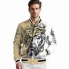 custom new orleans saints jesus tears gold white jacket high quality