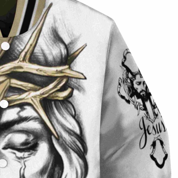 custom new orleans saints jesus tears gold white jacket premium grade