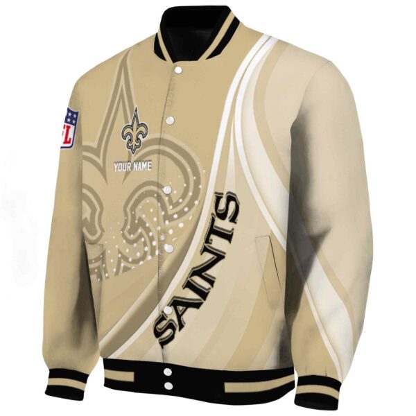 custom new orleans saints wave patterns gold jacket best selling