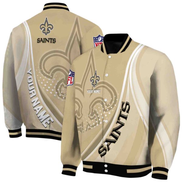 custom new orleans saints wave patterns gold jacket fashion forward