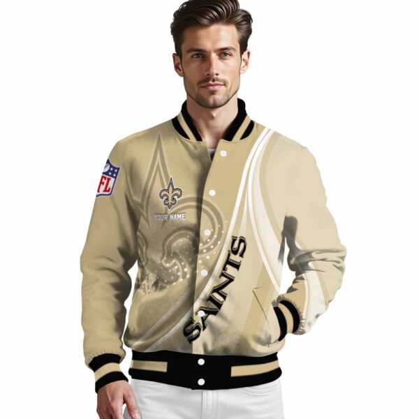 custom new orleans saints wave patterns gold jacket high quality