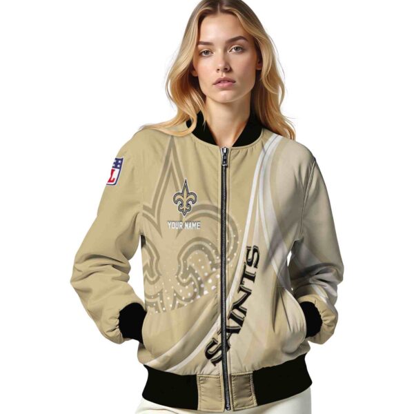custom new orleans saints wave patterns gold jacket latest model