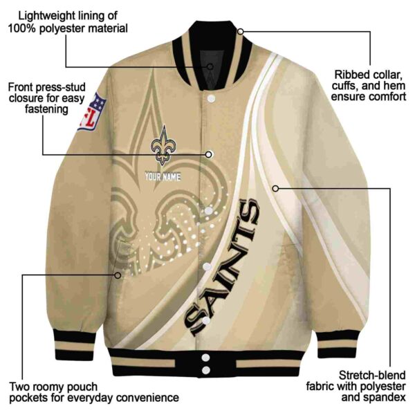 custom new orleans saints wave patterns gold jacket new arrival