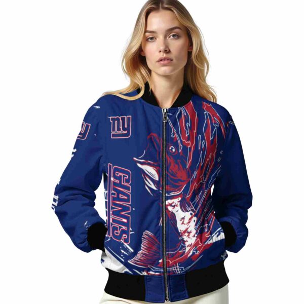 custom new york giants fishing passion blue white jacket latest model