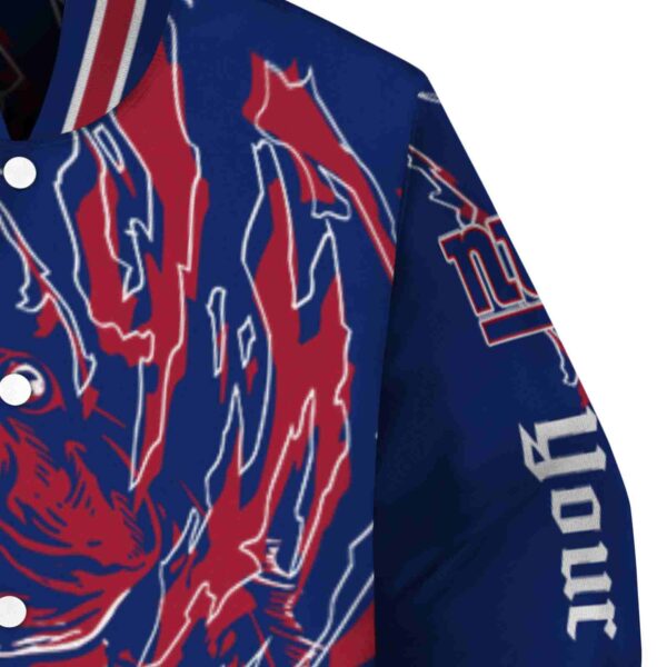 custom new york giants fishing passion blue white jacket premium grade