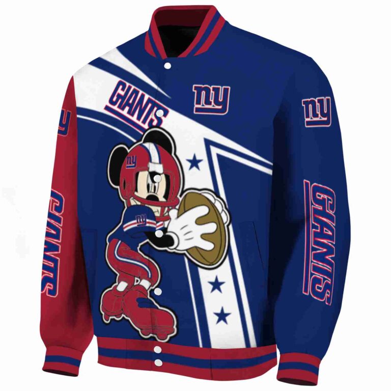 custom new york giants mickey football blue white jacket best selling