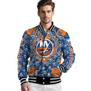 custom new york islanders heart explosion blue jacket high quality