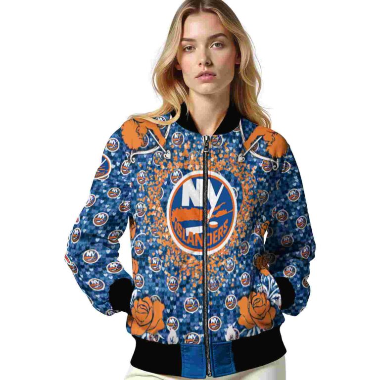 custom new york islanders heart explosion blue jacket latest model