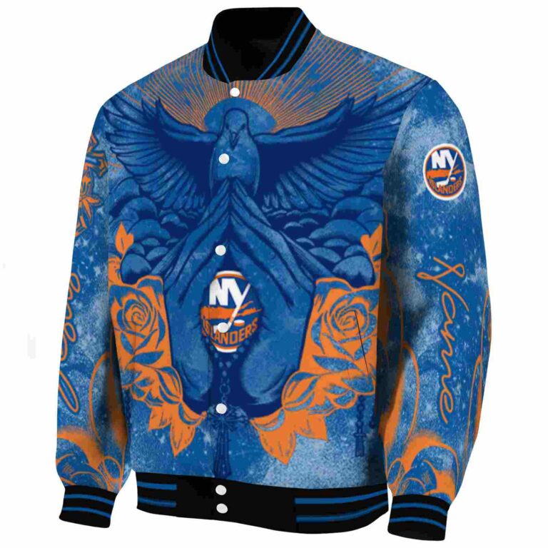 custom new york islanders praying hands blue jacket best selling