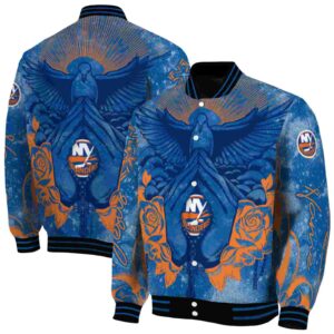 custom new york islanders praying hands blue jacket fashion forward