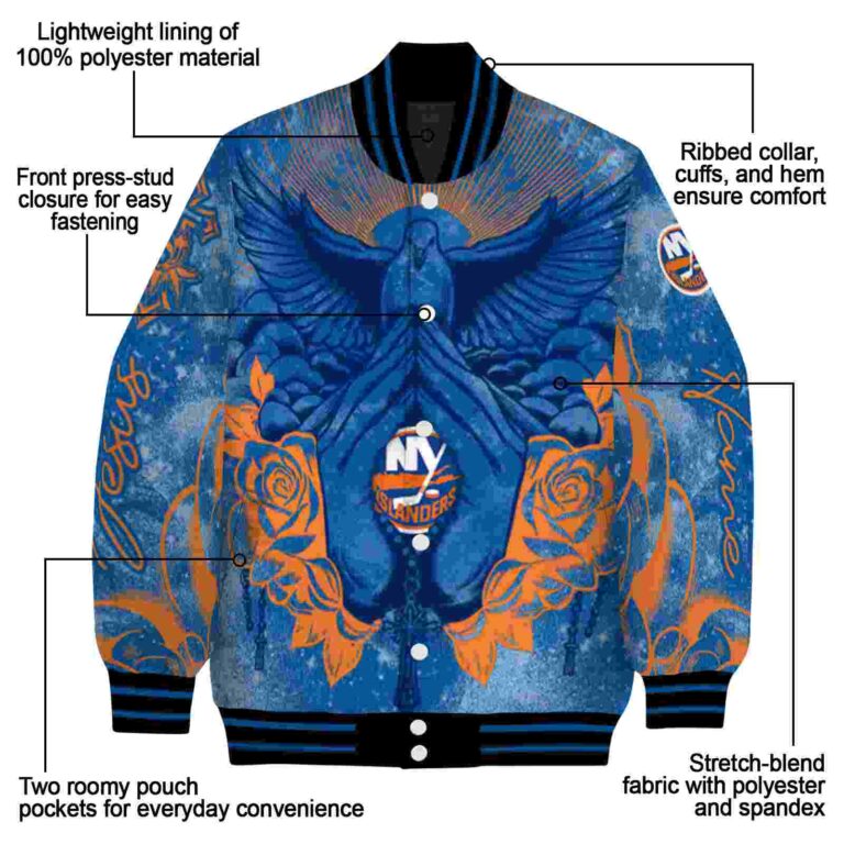 custom new york islanders praying hands blue jacket new arrival