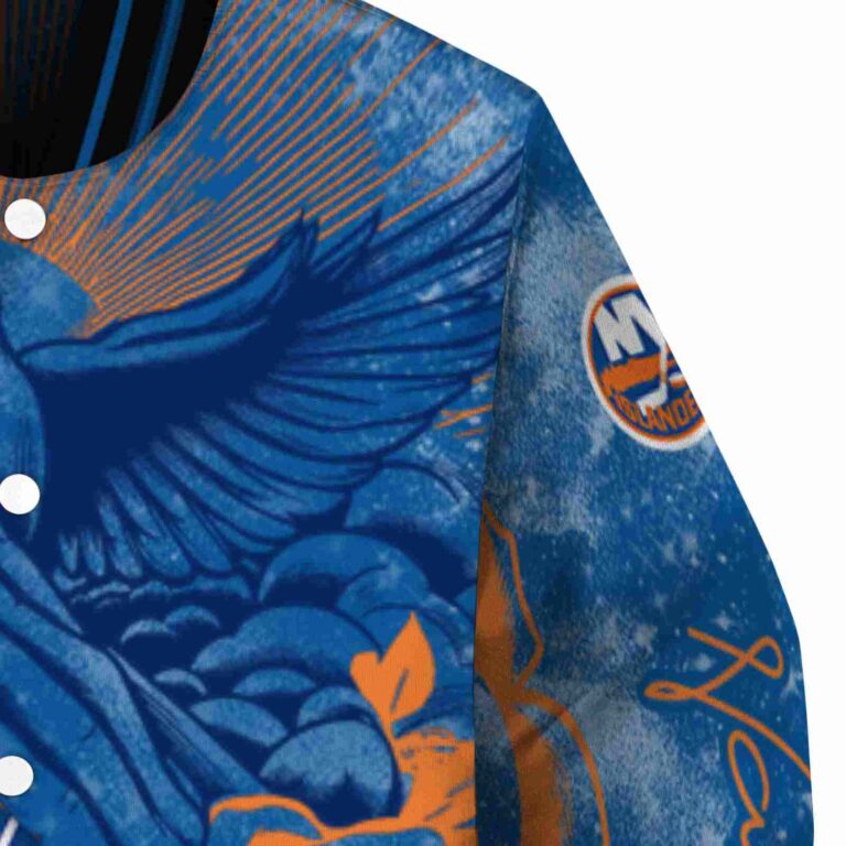 custom new york islanders praying hands blue jacket premium grade