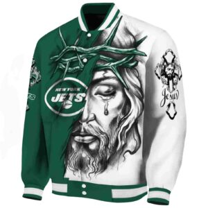custom new york jets jesus tears green white jacket best selling