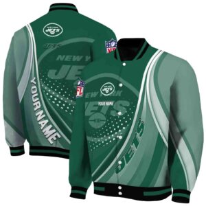 custom new york jets wave patterns green jacket fashion forward