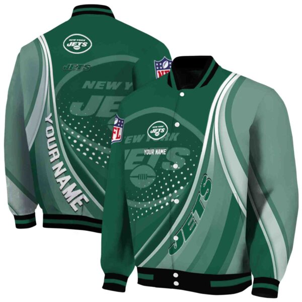 custom new york jets wave patterns green jacket fashion forward